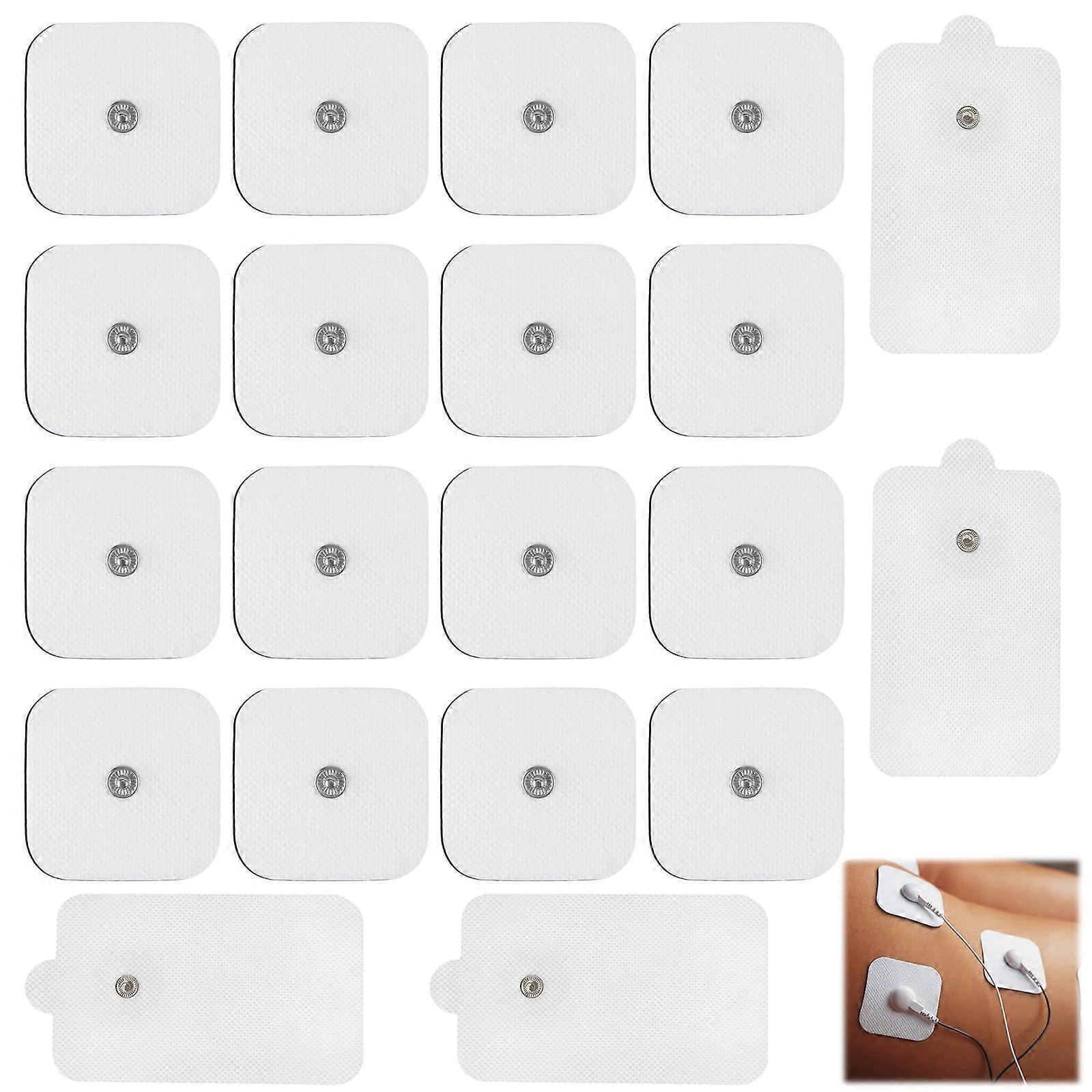 Pack of 20 for Tens Electrode Pads, Electrodes for Tens Device, Reusable, SelfAdhesive Replacement for Electrotherapy (5 x 5 cm / 5 x 10 cm)