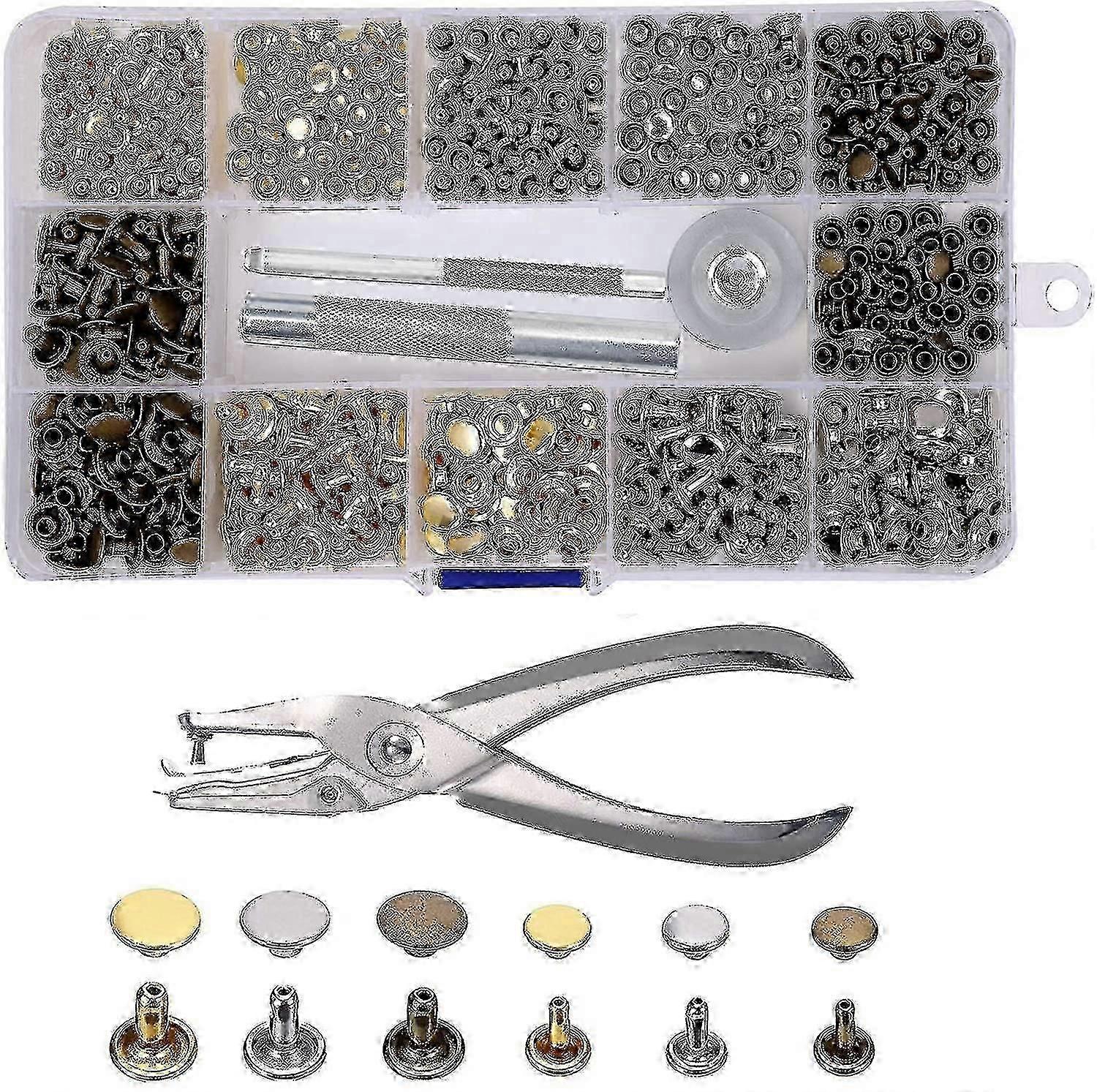 Leather Rivets 240 Set 2 Sizes Double Rivet Tubular Metal Studs, Happy Hehe Ma