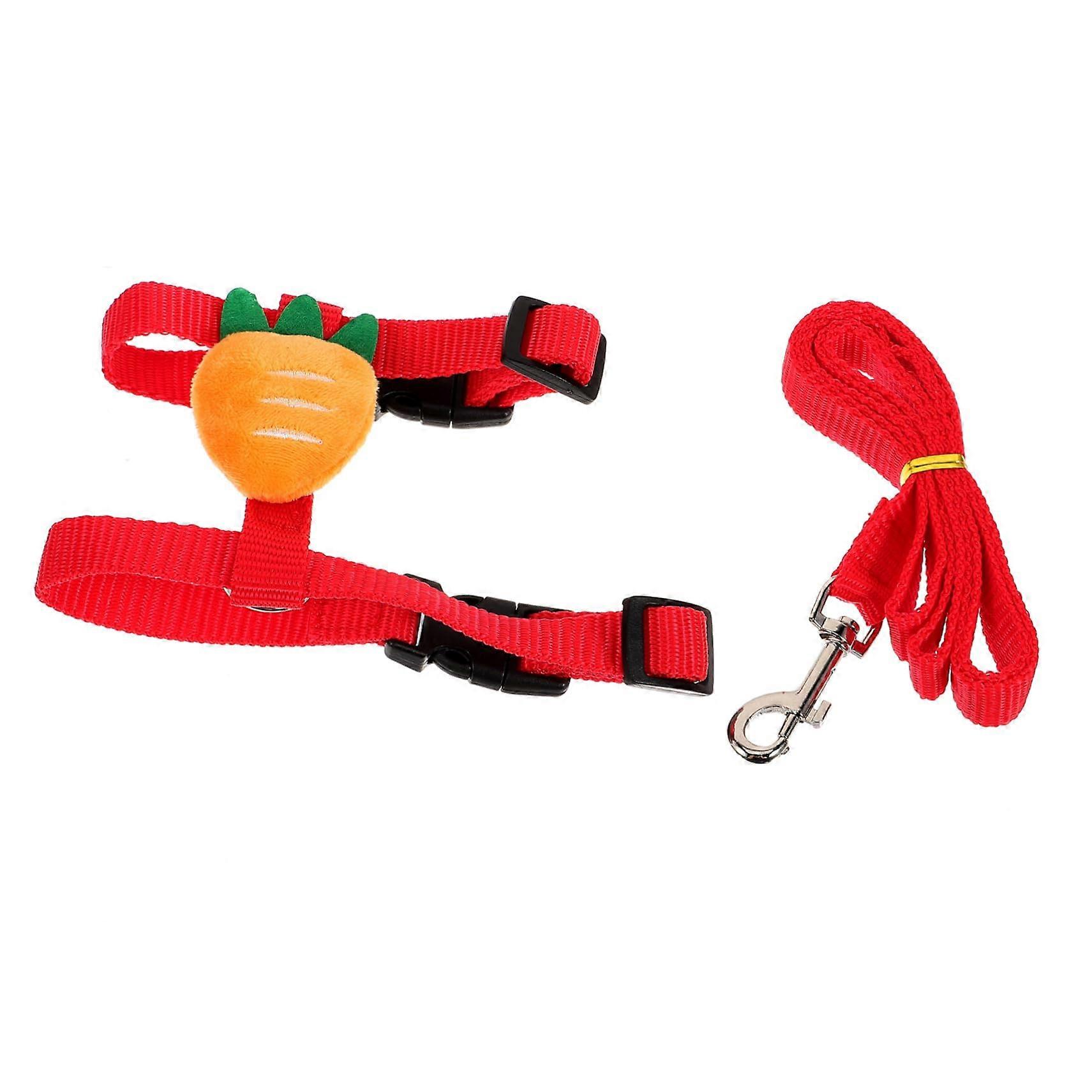 1 set of dish and leash, adjustable leash for small pets for walking with rabbits and ferrets.