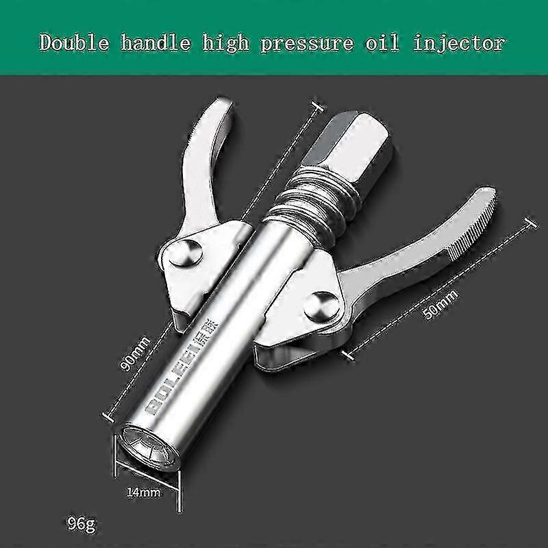 High Pressure Grease Nozzle with Locking Clamp for Auto Oil Pump - Stainless Steel Lubricant Repair Accessory