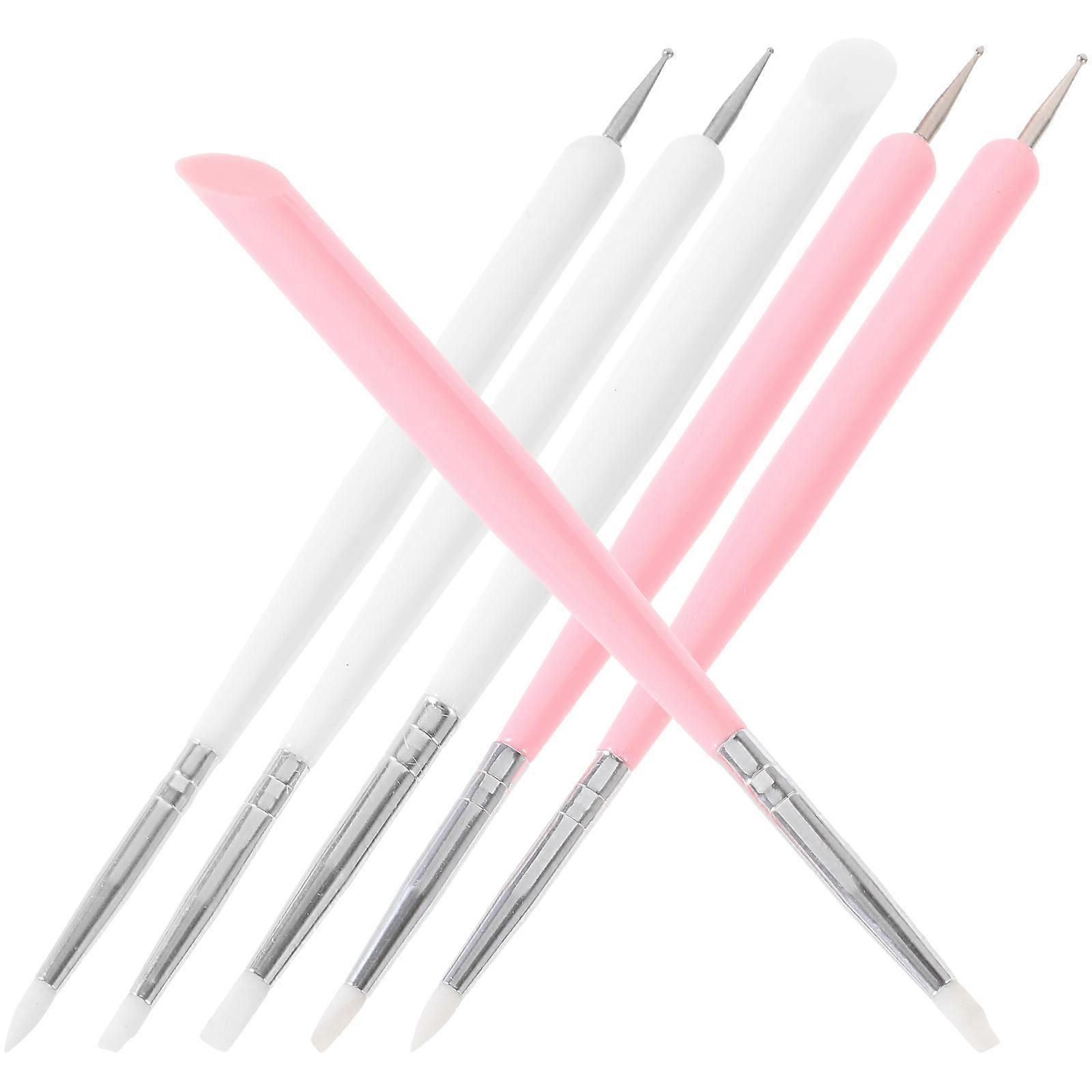 Drill Nail Art Pen Double-Ended for Fine Nail Drawing 6Pcs Manicure Tool