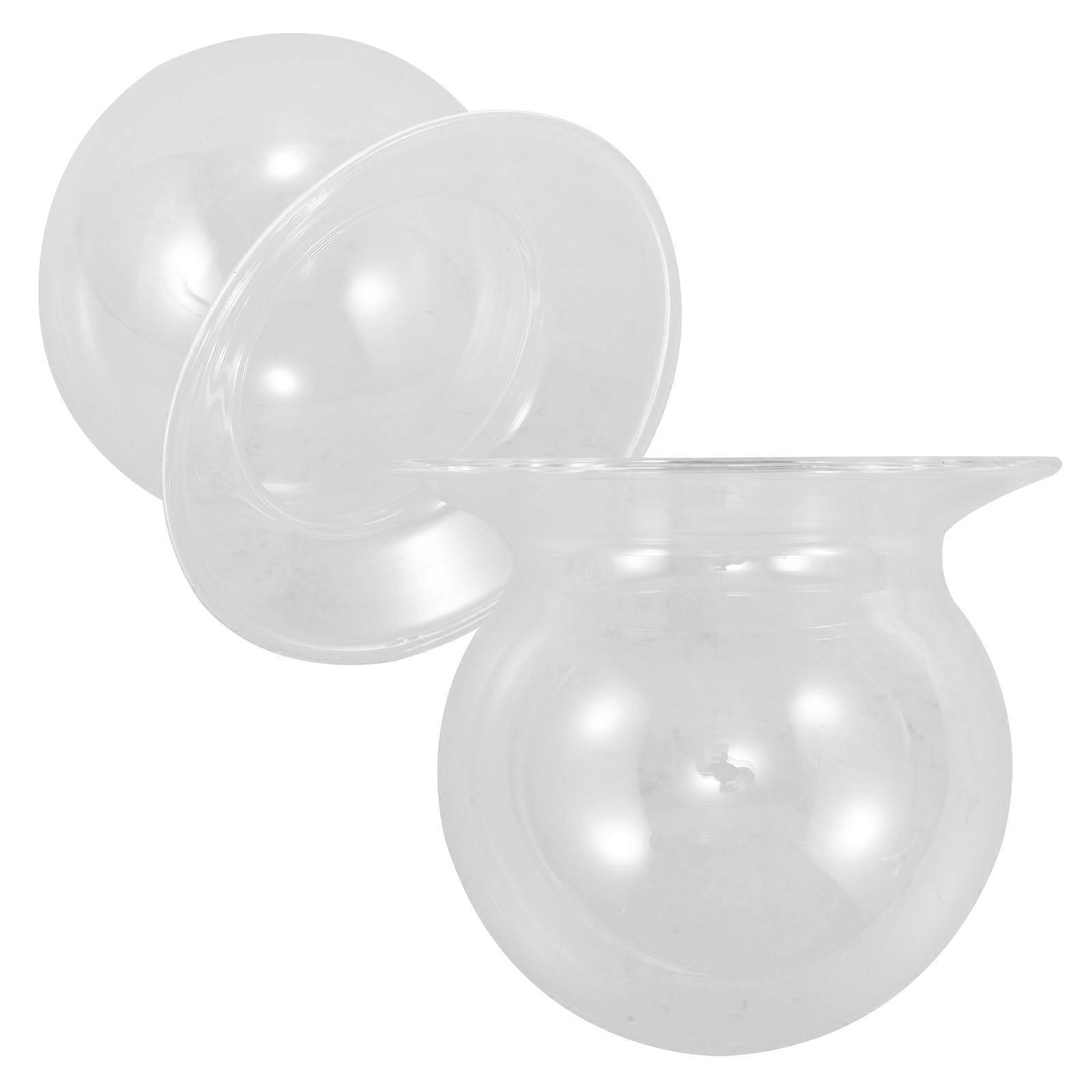 Glass Flower Pot Transparent Flower Vase Cylindrical Material Plant Enthusiasts Home Decor 7.60X7.60X7.00CM 2Pcs