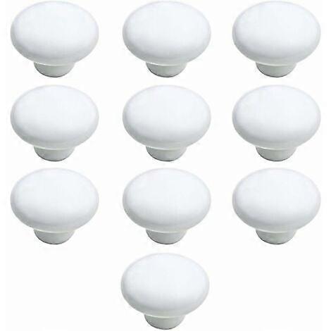 Door Knob 10PCS Ceramic Kitchen Door Handle Cabinet Drawer Door Knobs White 33mm