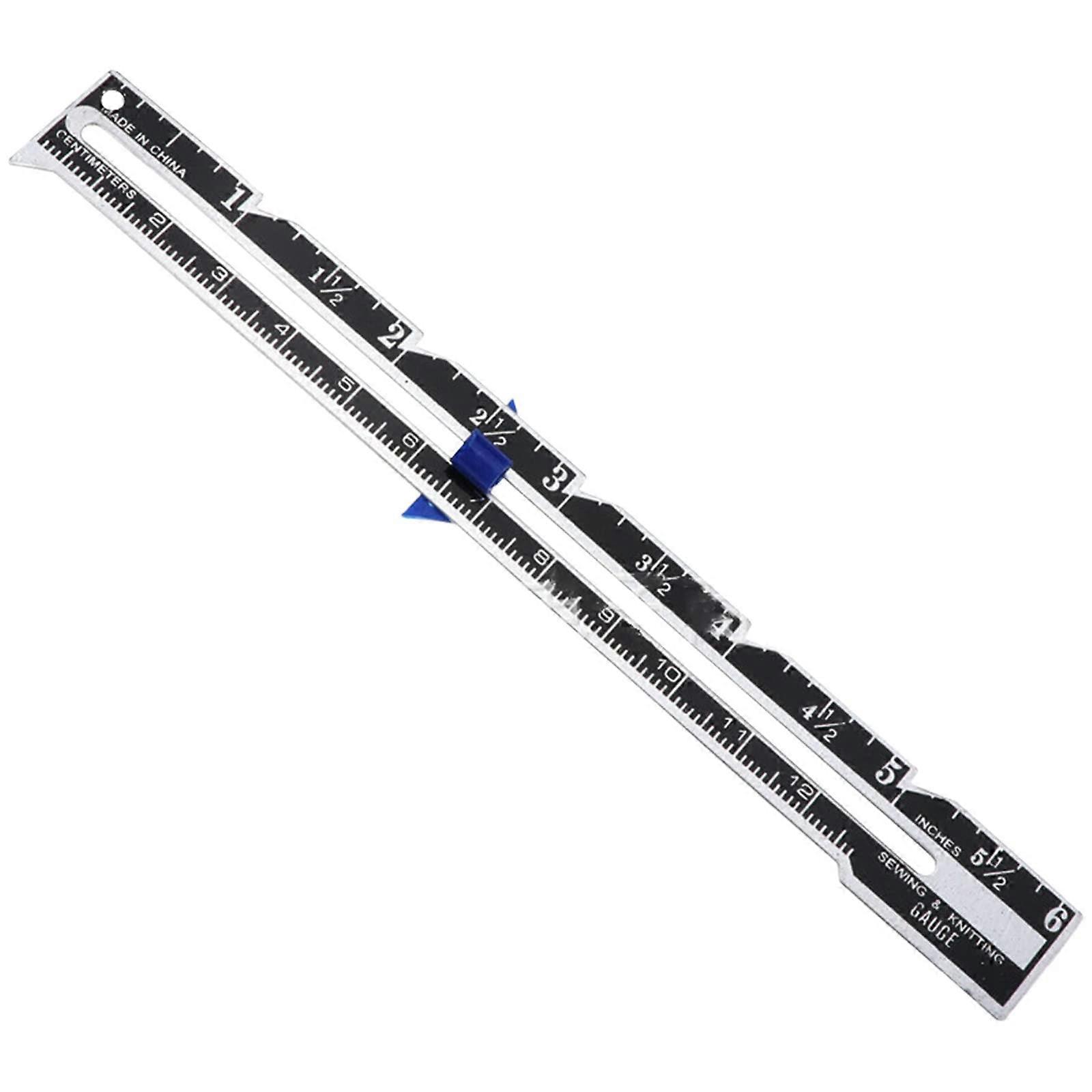 Sewing Seam Gauge Ruler Sliding Gauge Measuring Tool With Weight Band Blue One Size