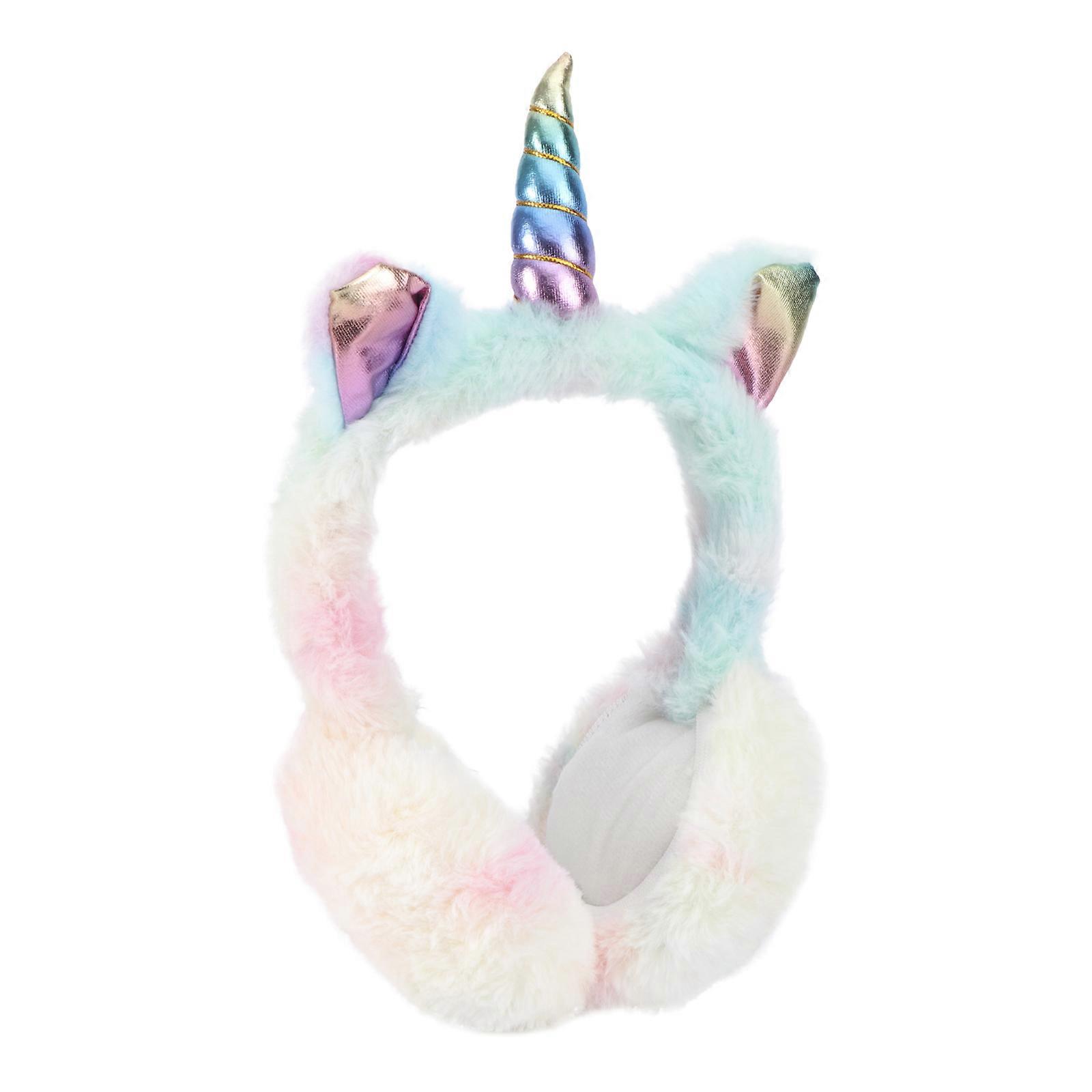 Cartoon Unicorn Plush Earmuffs for Winter Ear Warmers – Soft, Comfortable Thermal Protection for Cold Weather