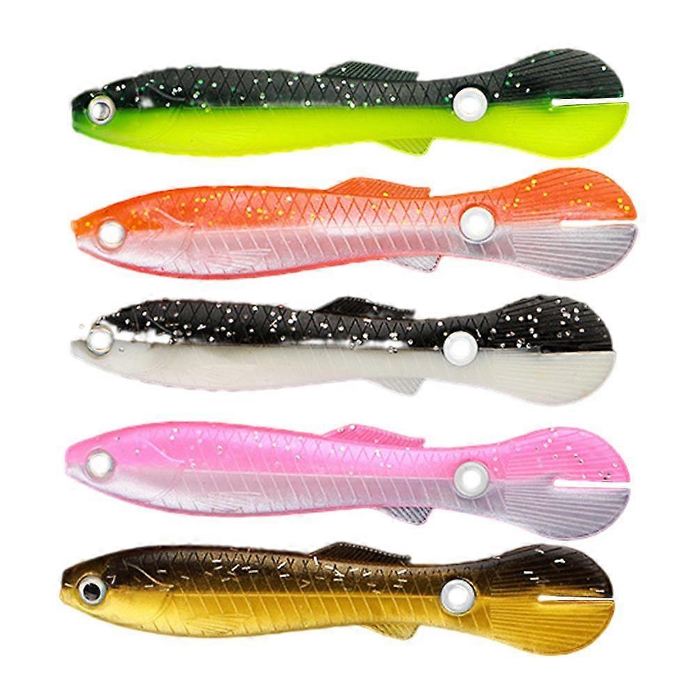 5Pcs Irritable Loach Soft Twitching Bait Soft Paddle Tail Fishing Swimbaits Lures for Bass Trout