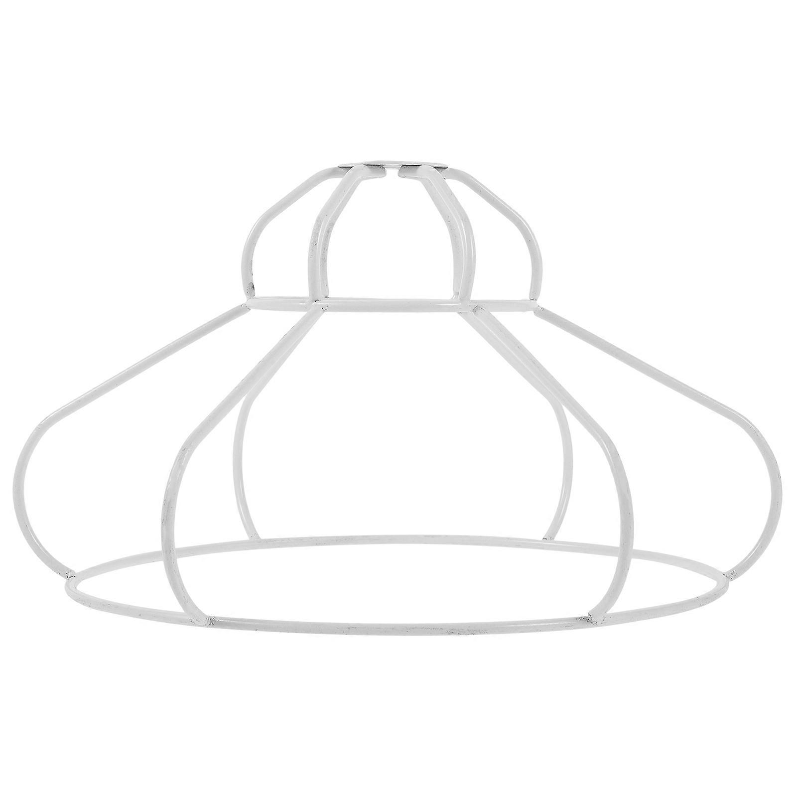 Wire Lampshade Frame Iron Lampshade Cage Unique Shape Modern Table Lamp Office 21x21x12 Cm 1Set