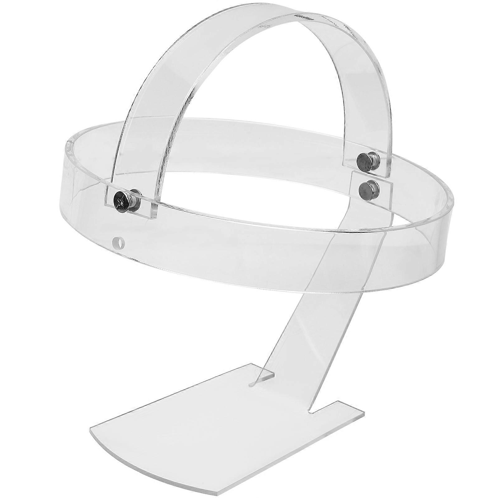 Clear Acrylic Hat Display Stand Transparent Wig Holder Cap Rack Versatile Headlamp Organizer for Home or Store Stable Structure