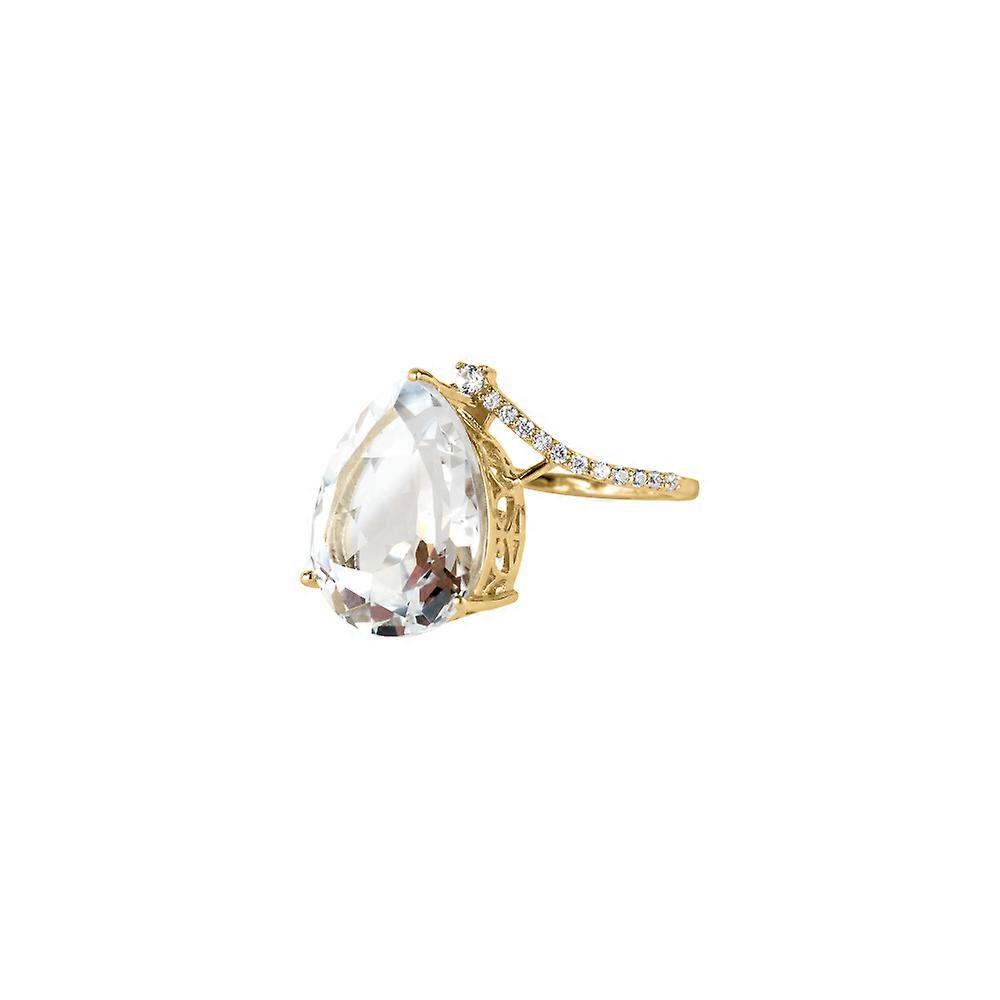 Jacques Lemans - Ring Sterling silver gilded with White Topaz - SE-R160C58 - Ring width: 58