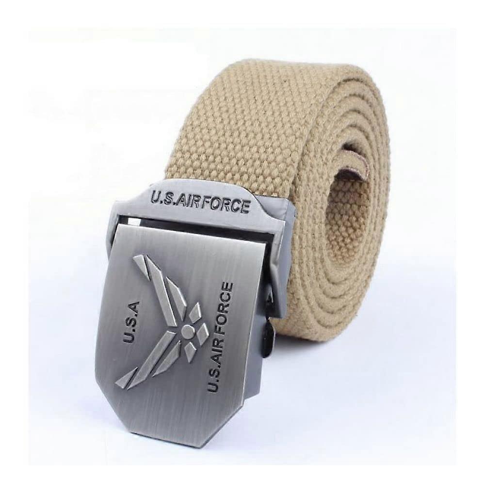 Men's Quick Release Canvas Belt - 3D Air Force Sign, Plus Size Extra Long, 1.5 Inch Webbing, 200 Cm