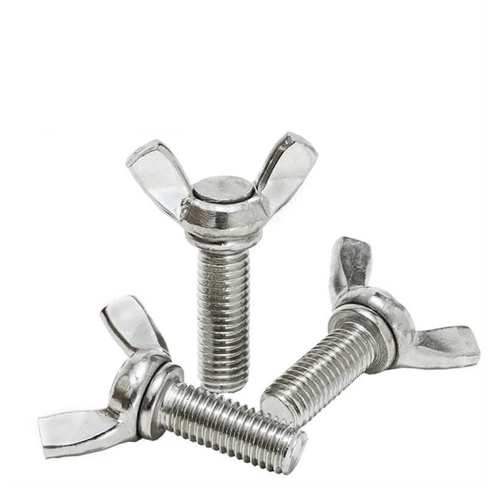Sechskant-Klemmmuttern M3 M4 M5 M6 Edelstahl 304 Flügelmuttern 5 Stück, Handfest Anziehbare Rändelschrauben 12mm Length