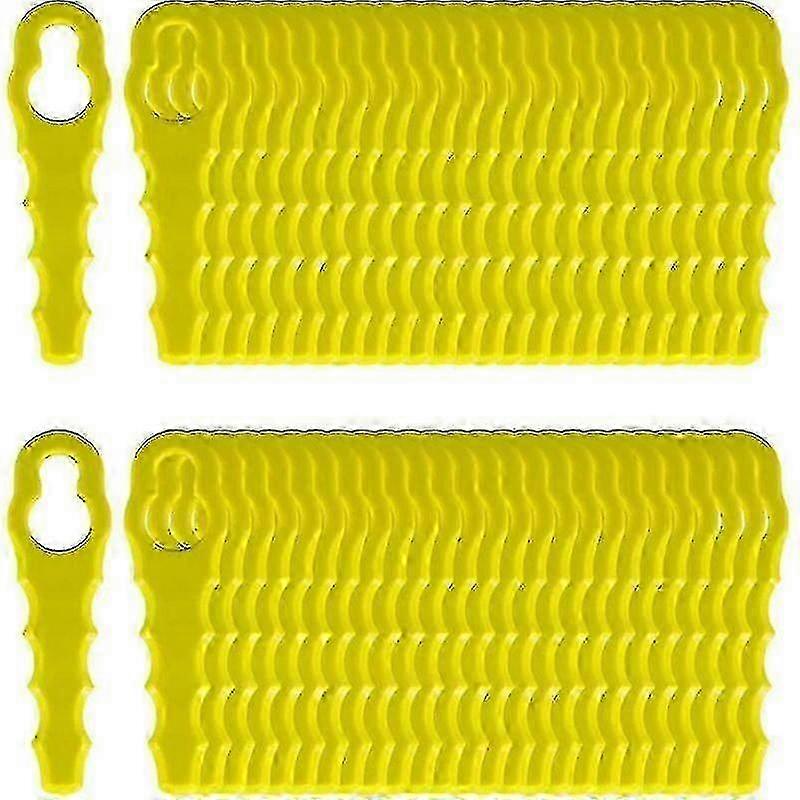 Pakke med 100 kompatible med blader kompatible med Ryobi Edger, dobbelthodet taggete blader Rac155 Rac157 Rac158 hwy