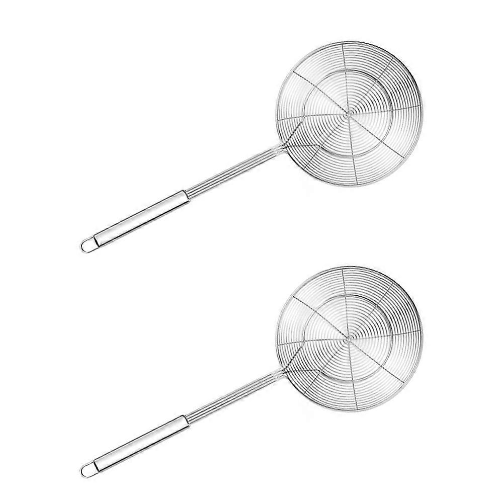 Stainless Steel Slotted Straining Colander Skimmer with Ergonomic Handle for Safe Frying & Cooking – 2pcs Kitchen Utensil Set for Home & Restaurant
