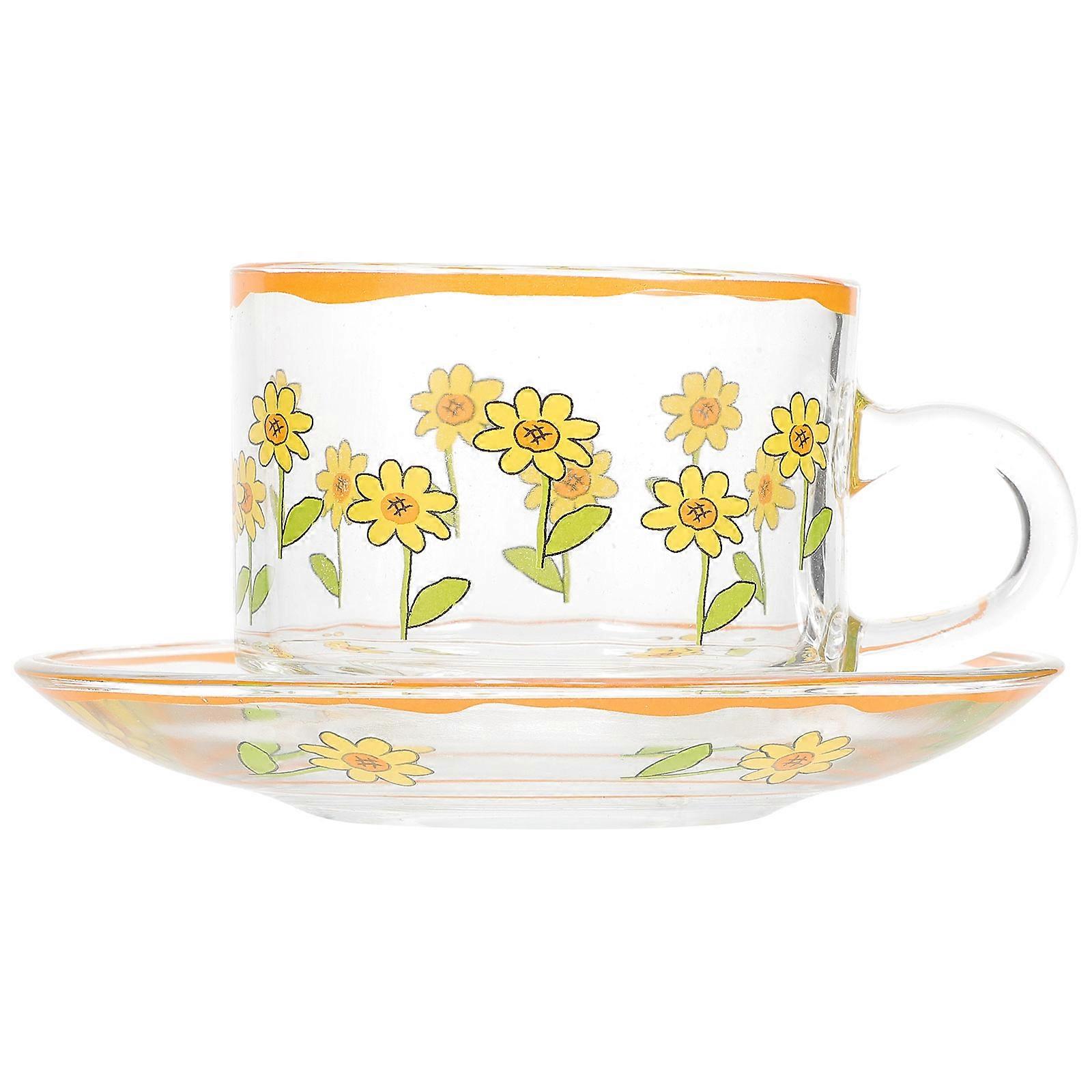Tea Cups Set Afternoon Tea Cup Saucer Home Use Multi Color 180ml Hold Beverage 1Set
