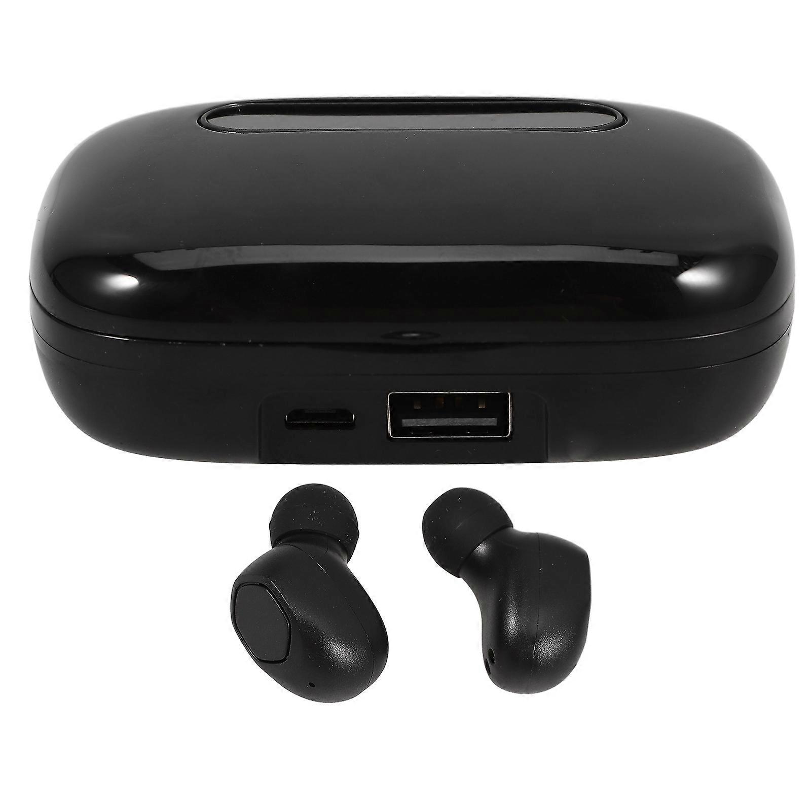 Wireless Headphone with IPX7 Waterproof and 8D Surround Sound for Home Use Black Portable Charging