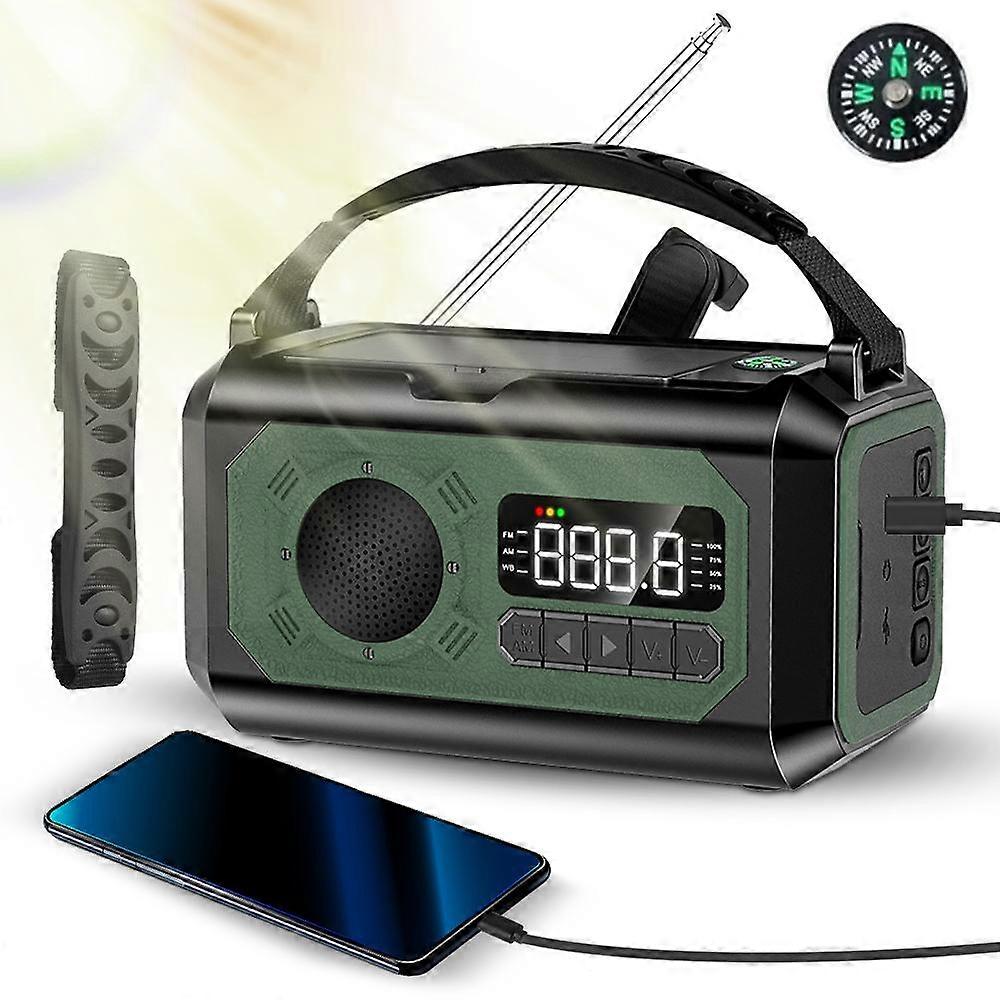 Emergency Crank Weather Radio with NOAA Weather Alert 12000mAh Solar Hand Crank Portable AM/FM/WB