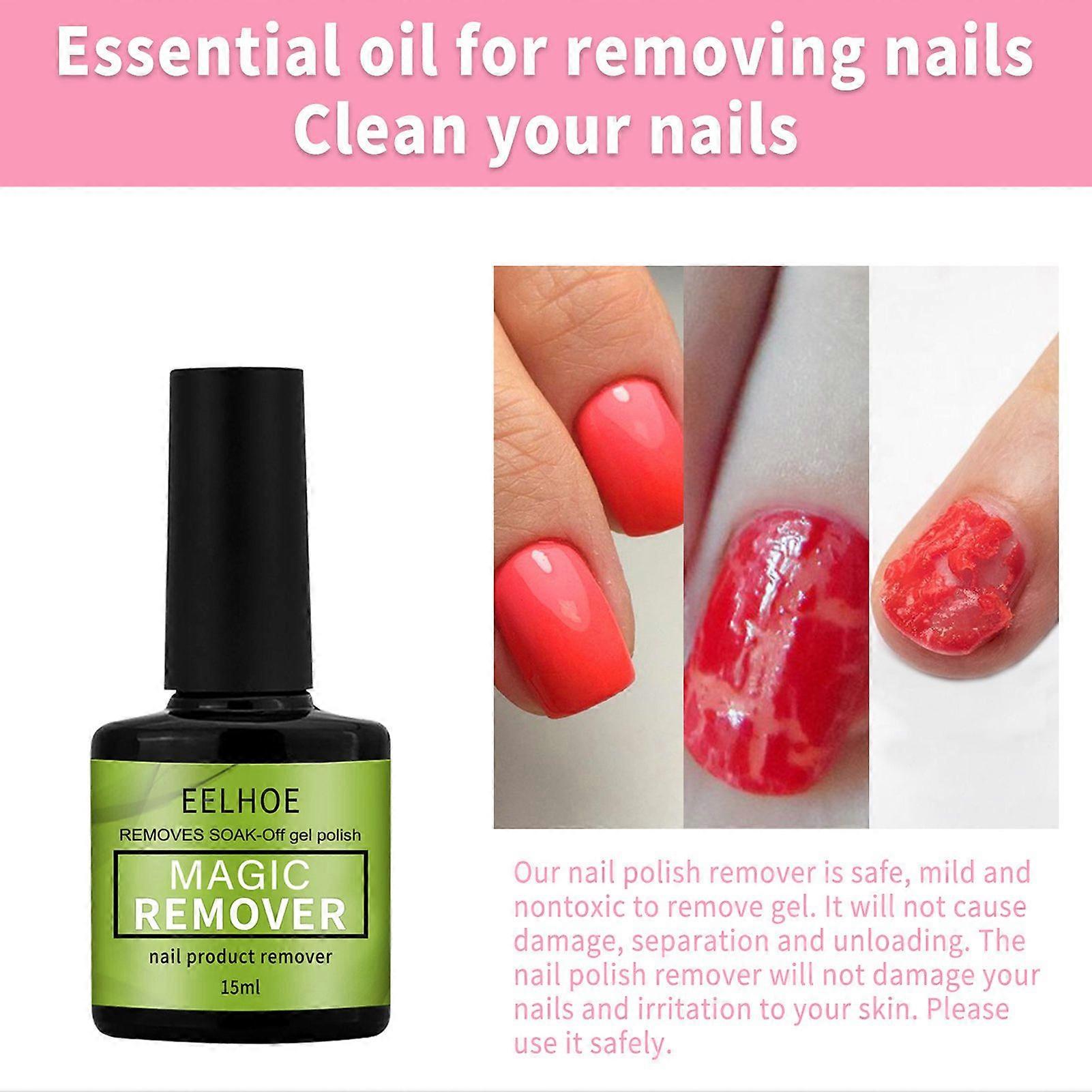EELHOE 15ml Bursting Nail Polish Remover Safe Mild Non-toxic Manicure Remover Nail Shop Special Glue Quickly Remove