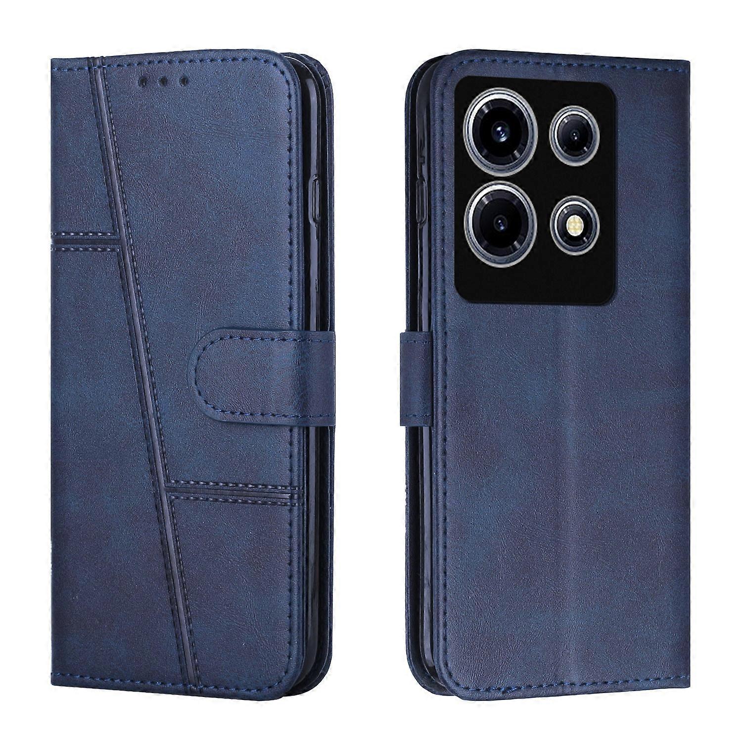 Stitching Calf Texture Buckle Leather Phone Case