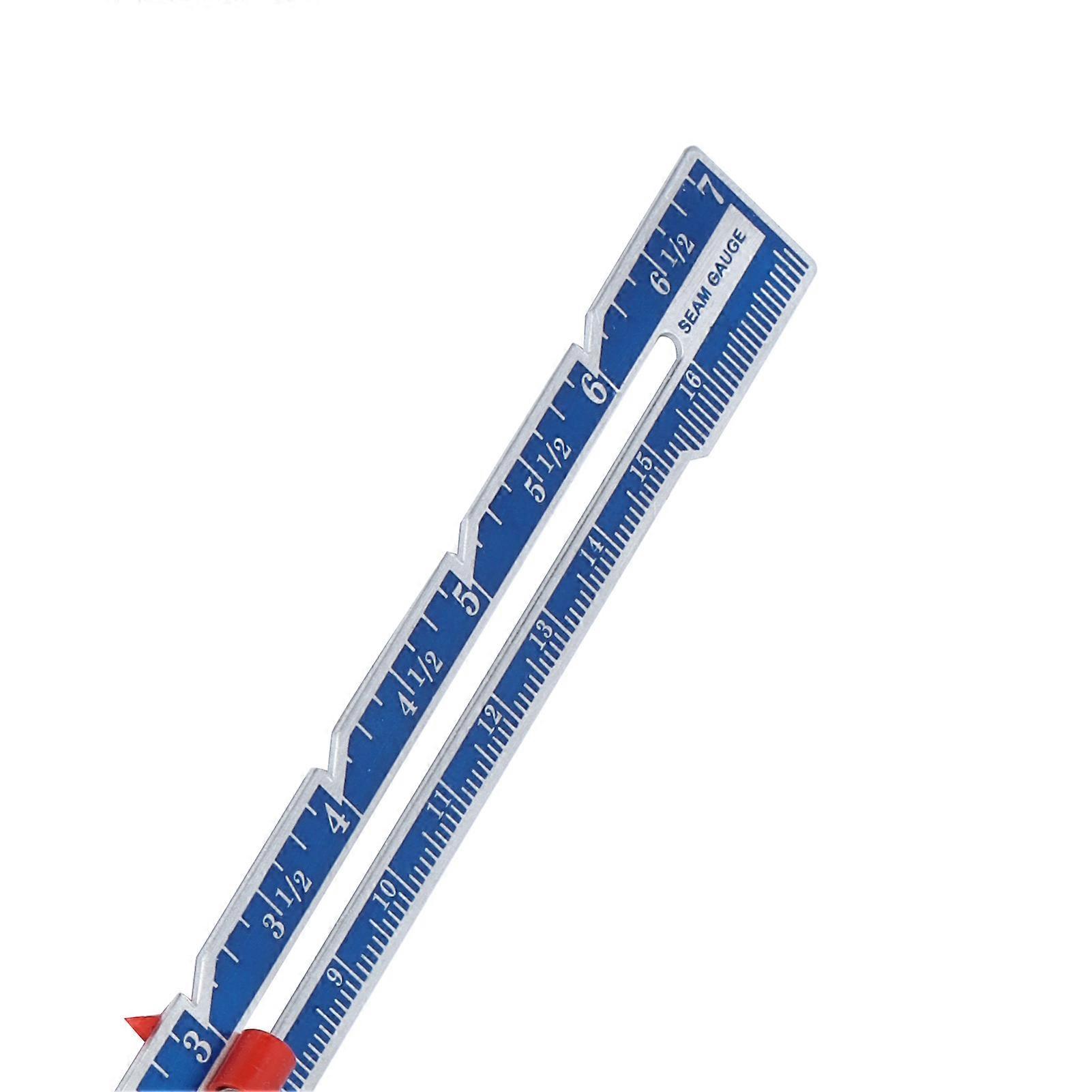 Quilting Ruler Seam Allowance Pointed Edge Sewing Measuring DIY Tools for Positioning Amount Button Margin Parallel LineBlue