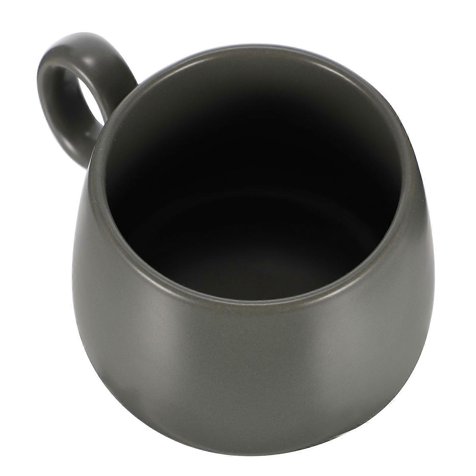 Creative Milk Mug Simple Grey Ceramic Cup Daily Use Heat Insulation Gift 1Pack