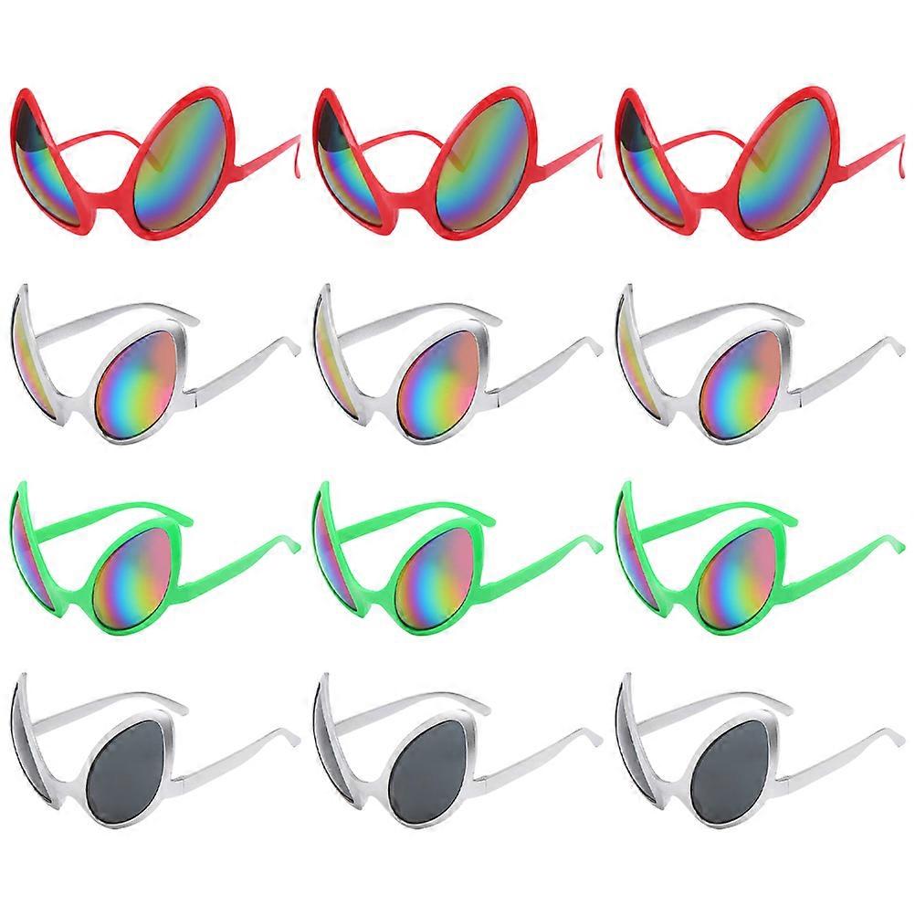 12Pcs Novelty Party Glasses Masquerade Props For Assorted Color Unique Photo Prop Round Shape