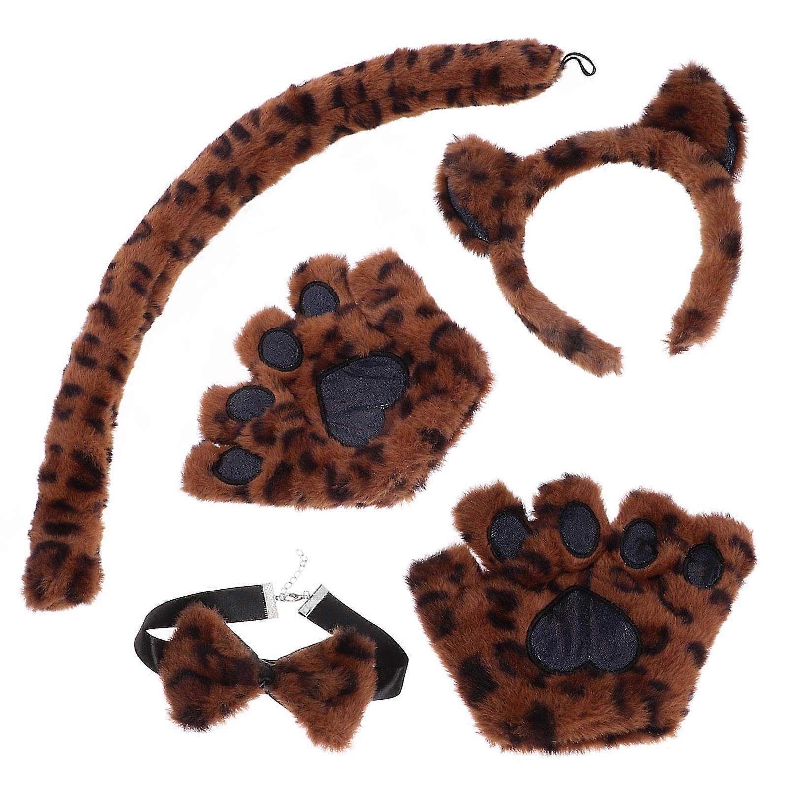Cat Ear Headband & Paw Gloves Set Fun Animal Costume Props for Halloween, Carnival & Party Decorations