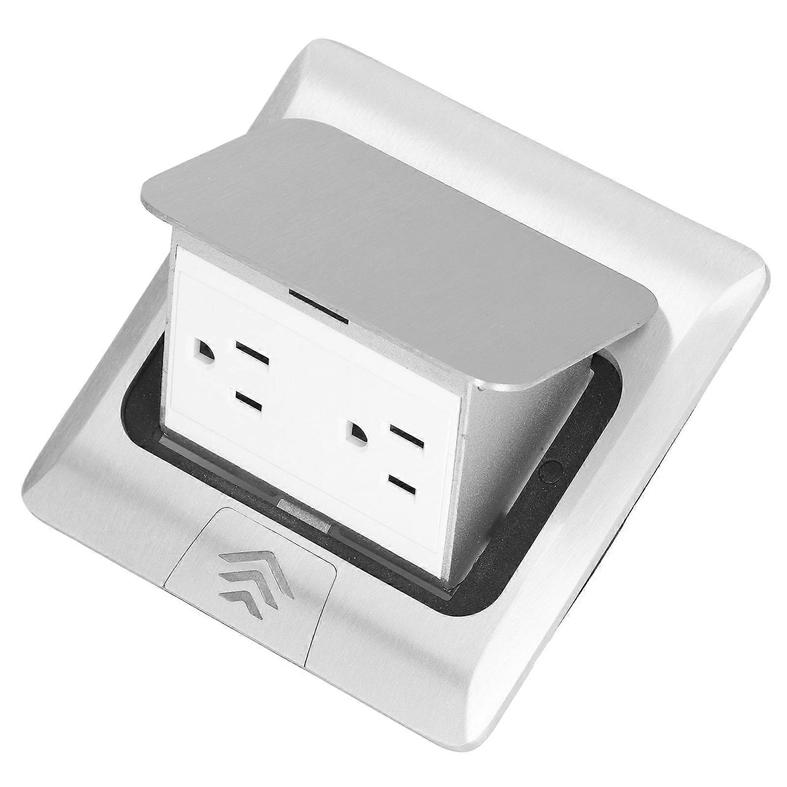 Concealed Recessed Socket 10A Aluminum Alloy PC Desktop Outlet