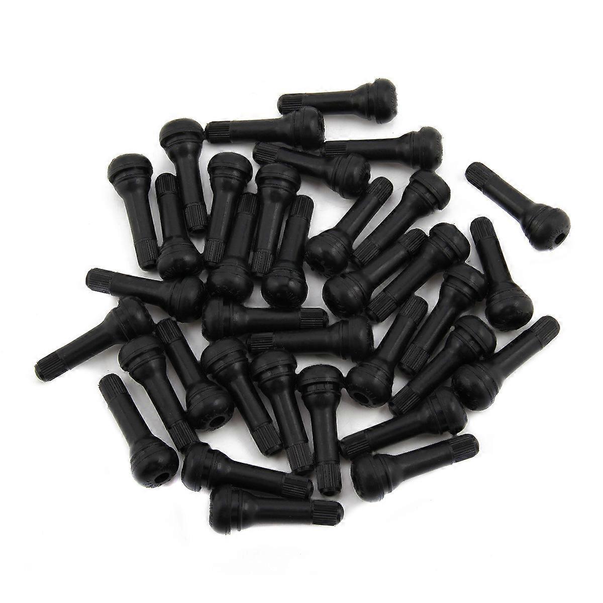 50pcs Black Tire Valve Stems for Car Trunk Tubeless Tyre Made with Zinc Alloy and Rubber