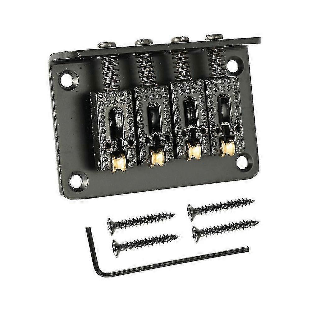 4-string Chrome Hard-tail Roller-style Bridge For Cigar Box Guitars & More Guitar Accessor