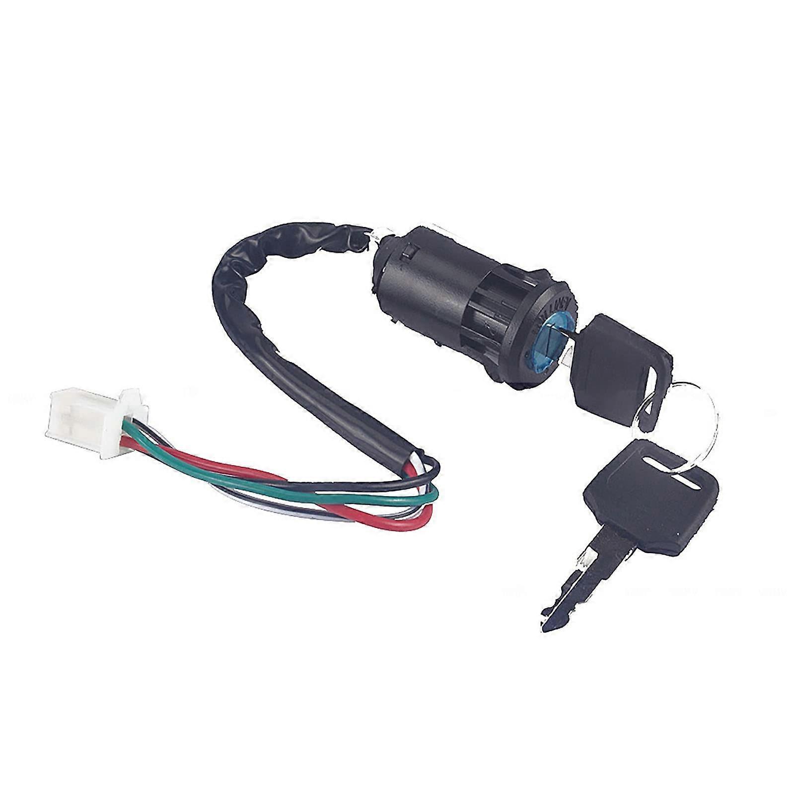 Ignition Lock 4 Wire Motorcycle Ignition Switch Key for Quad ATV Go Kart Pit Dirt Bike Moped Scooter
