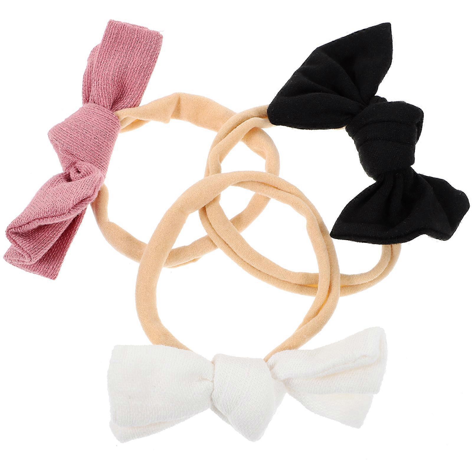 3pcs Elastic Bow Headbands for Parties & Special Occasions Cute Hair Accessories with Intricate Bow Design