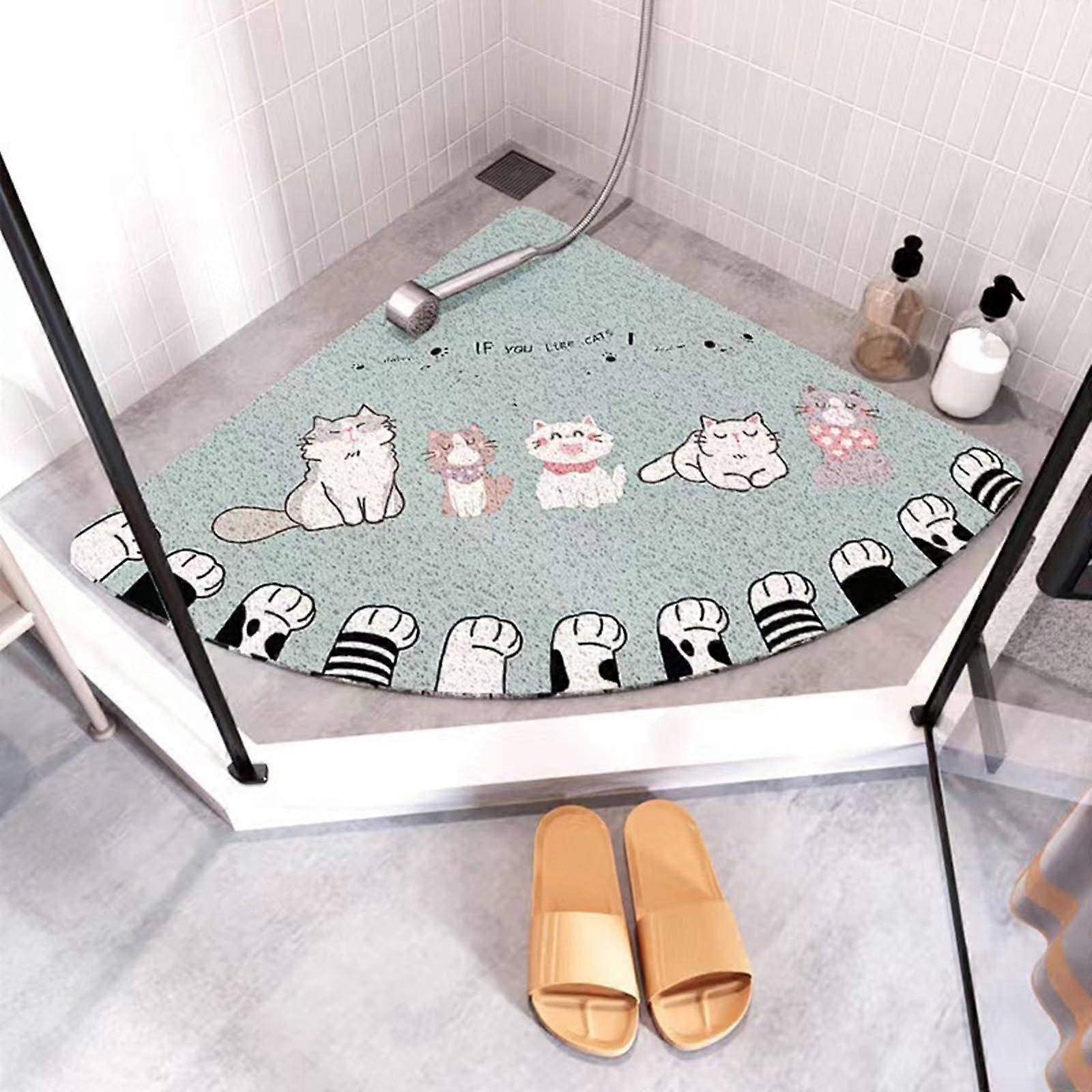 Shower Floor Mat Soft Bathtub Mat with Wave Grind, NonSlip PVC Loofah Massage Bath Mat with Drainage Holes (100*100cm)