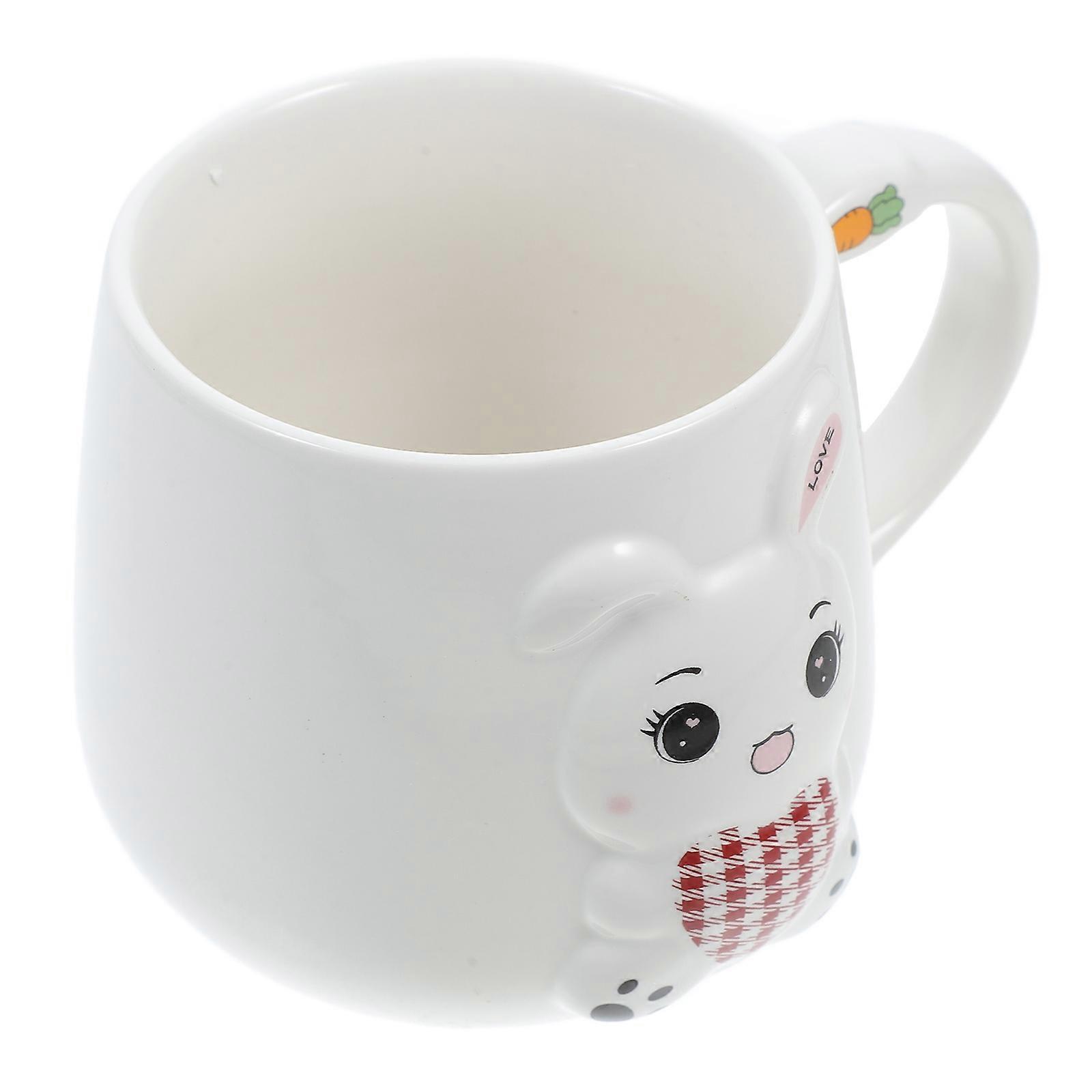 Ceramic Coffee Mug with Handle for Office Use in White Color Smooth Edges 1Pack