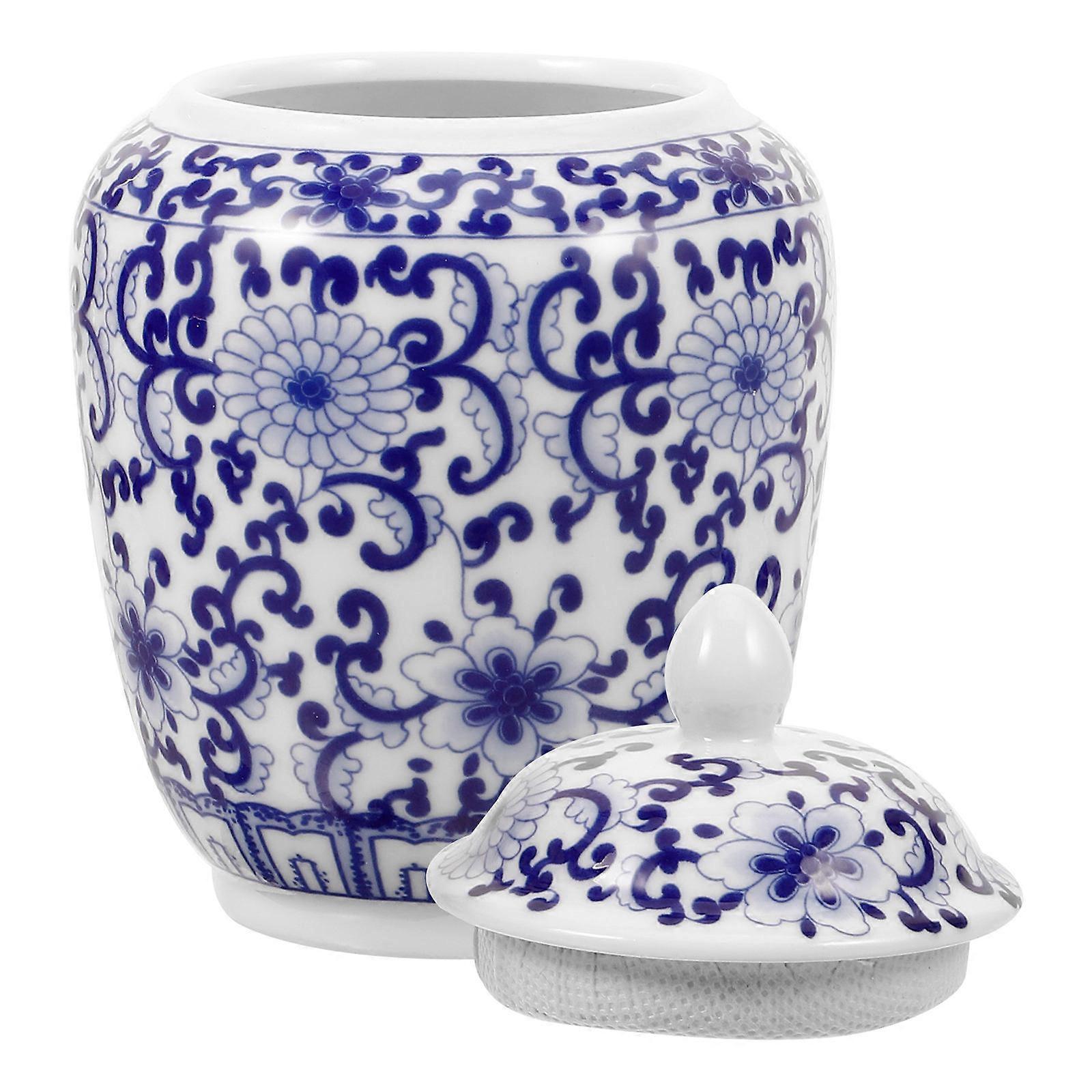 Ceramic Airtight Tea Jar, Retro Chinese Style Storage Container for Home Organization, Flavor Preservation, Small Size for Versatile Use