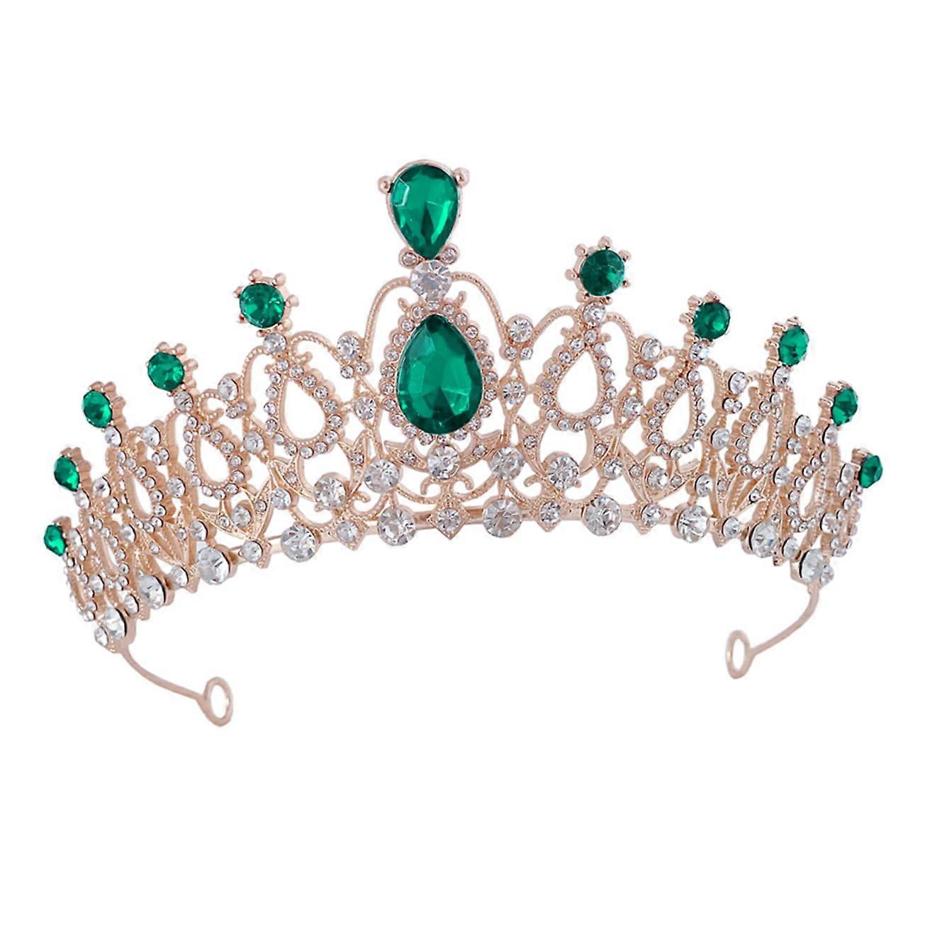 Tiara Metal Crown With Sparkling Crystals Lightweight Hair Accessory For Birthday Parties Durable For Girls