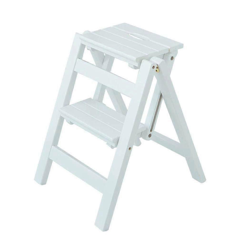 Indoor Climbing Stool Folding Step Stool With Two-Tier Steps Multifunction Flower Stand Living Room And Bathroom Model A