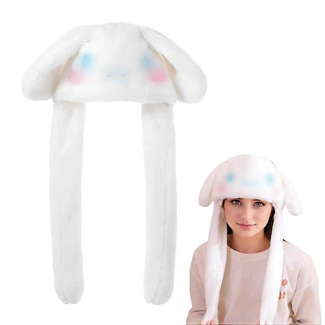 Cute Plush Animal Rabbit Ears Hat, Funny Hats with Wiggle Ears, Movable Ears, Press to Move, Gift, Cosplay  Style A