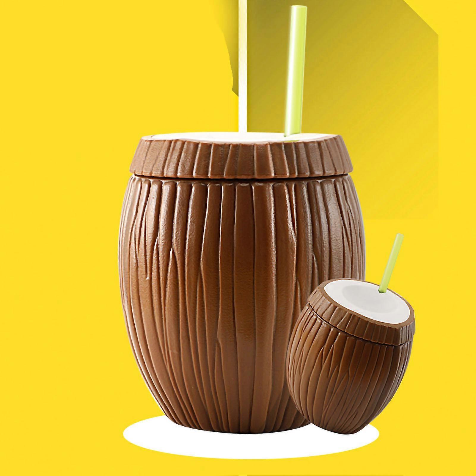 Fruit Shape Cup Double Layer Straw Cold Insulation Leakproof Plastic Cup for Summer