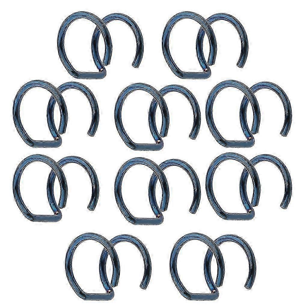 10 Pieces Stainless Steel Clip On Ear Loop Ring Non-piercing Blue