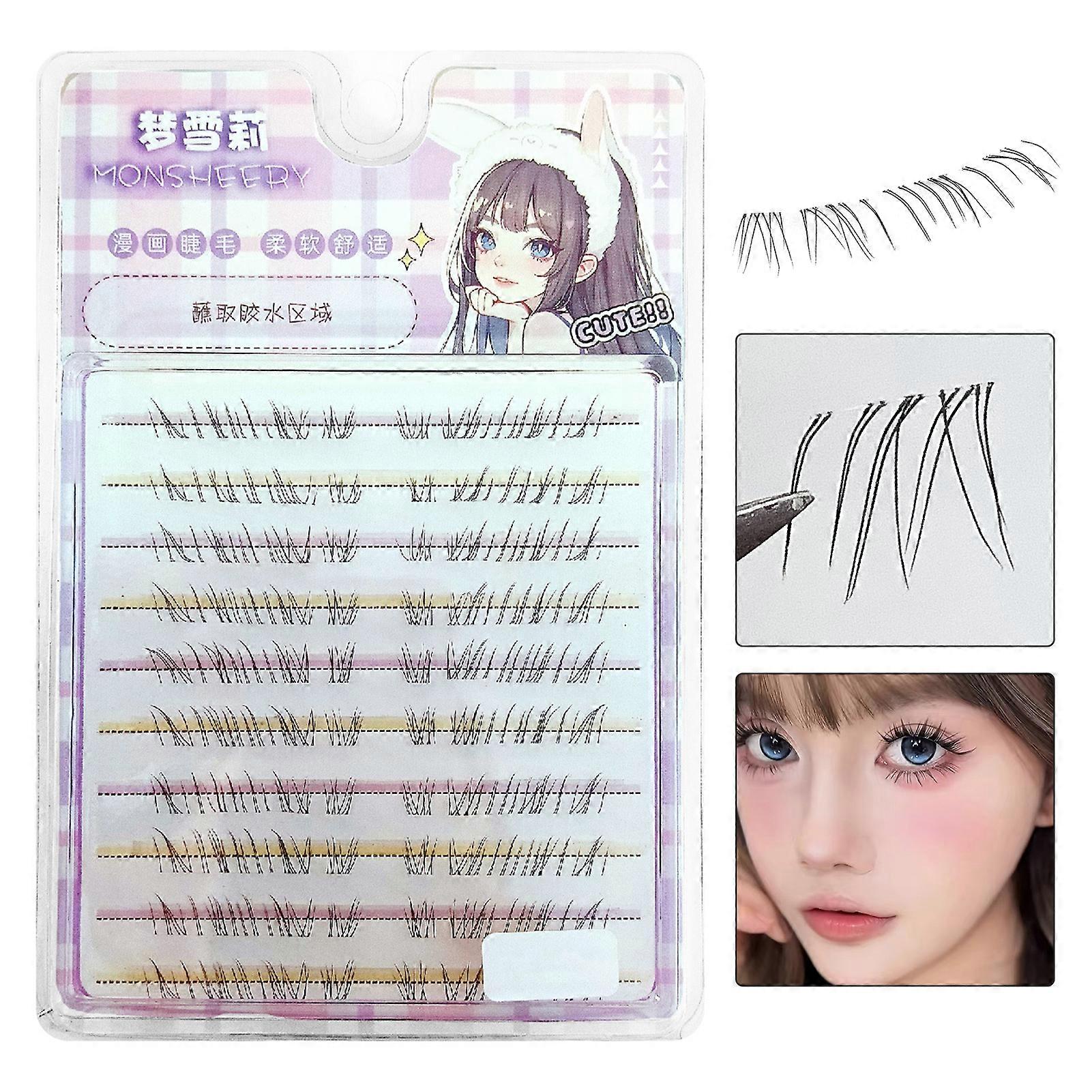 C Curl Bottom Eyelashes Clusters Densely Seamless Lashes Extension