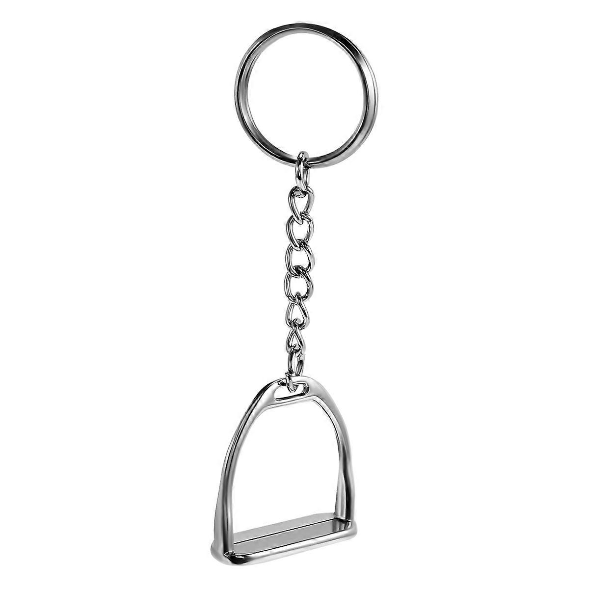 1Pcs Simple Elegant Design Western Stirrup Keychain Key Ring Hanger Tool For Men Women Bag Decoration Equestrian Equine Horse Theme