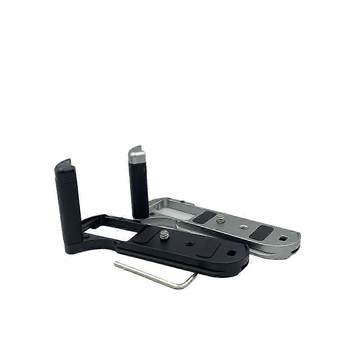 Camera Quick Release L-Shape Plate with Handgrip Silver