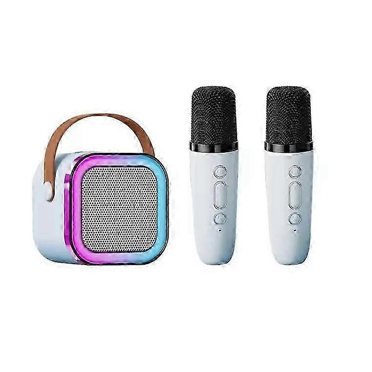 Portable Bluetooth Karaoke Speaker With 2 Wireless Microphones Blue -CHAN