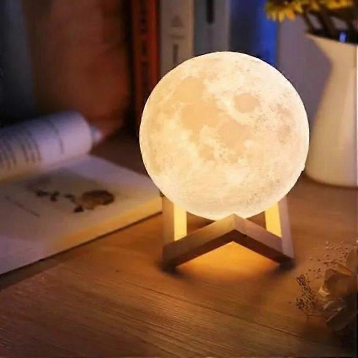 3D Printing Moon Lamp - 2 Colors - Touch Switch - Rechargeable - 15cm