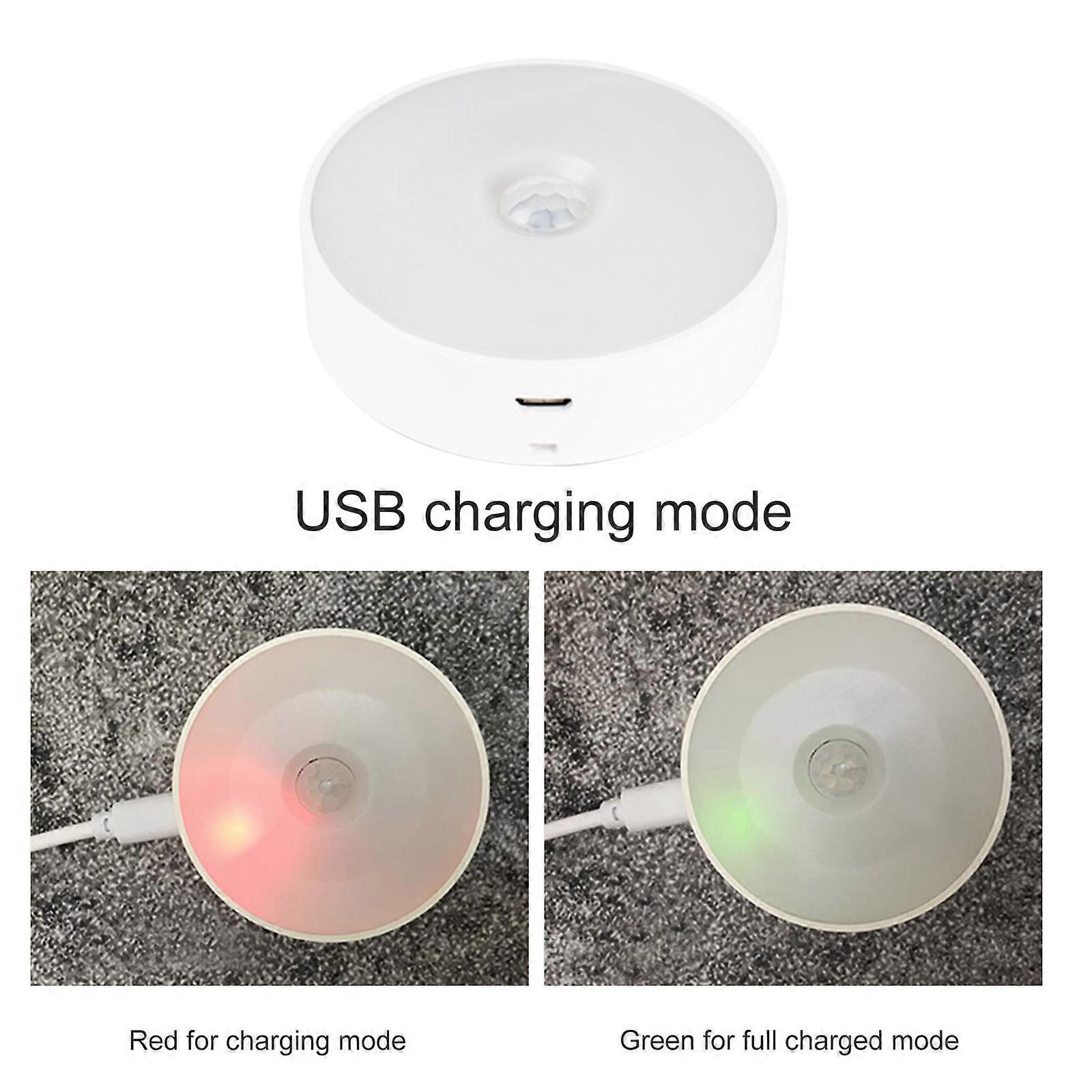GD-8621 White Motion Sensor Light Wall Night Lamp USB Charging with Brightness Lighting for Living Room Bedroom Stairs