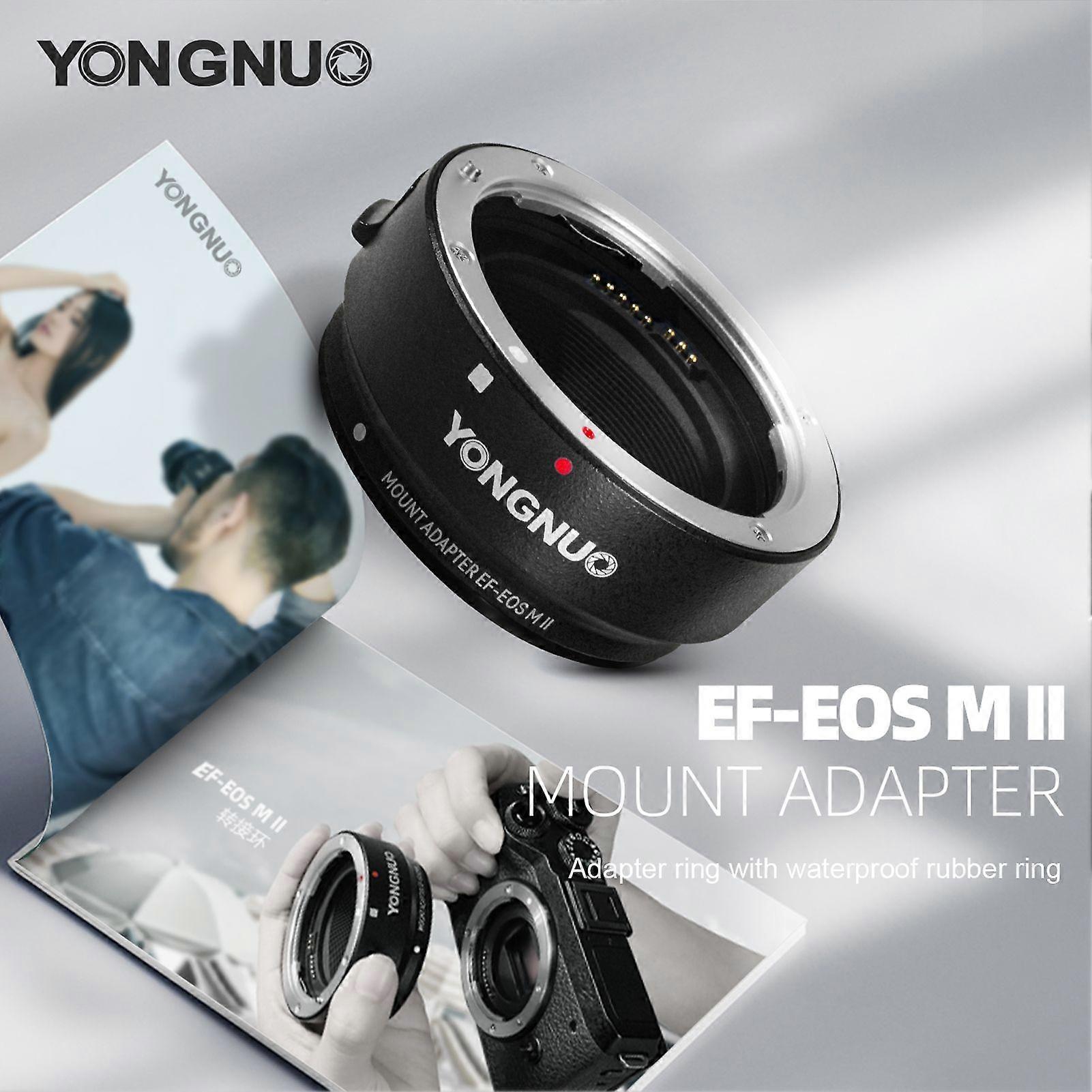 YONGNUO EF-EOSM II Lens Adapter Auto Focus Camera Mount Ring Electronic Aperture Control Waterproof Compatible with Canon EF Lens to Canon EOS M2/M3/M
