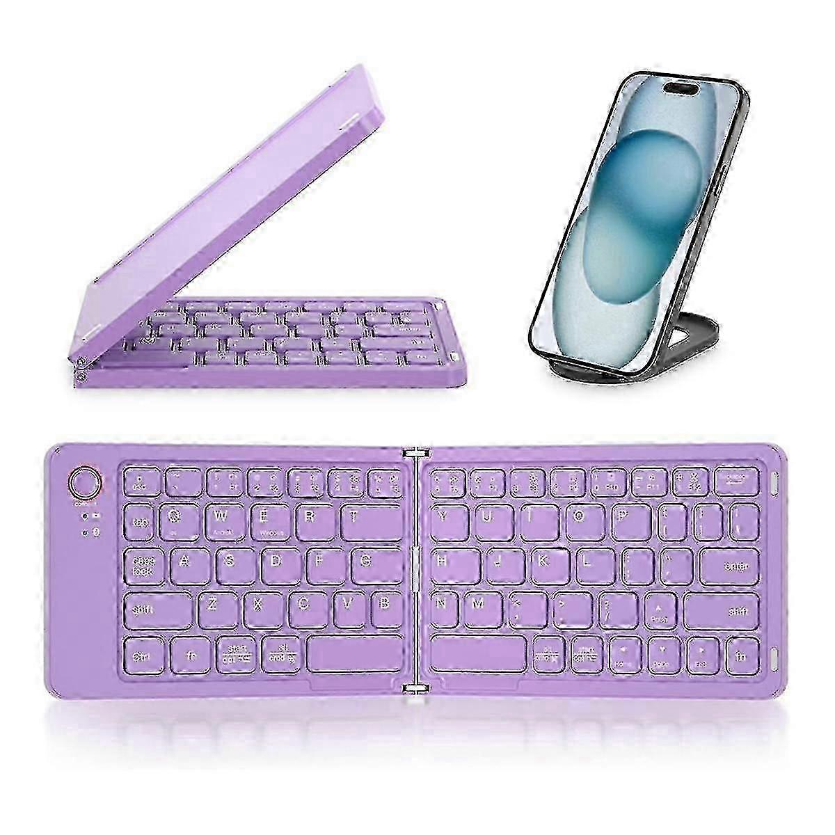 Compact Foldable Bluetooth Keyboard with Multi-Device Connectivity for Portable Use
