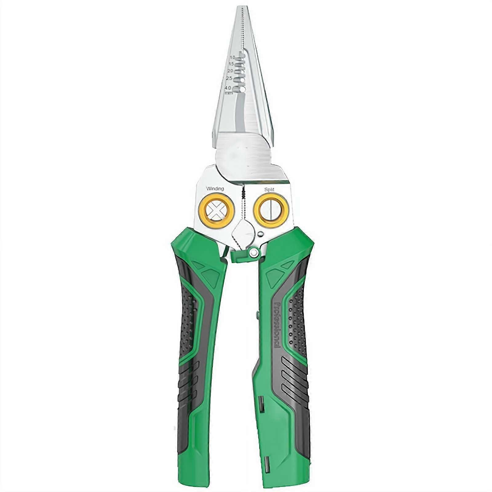 8 In 1 Wire Stripper With Voltage Tester Model 2025 Green Electricity Measurement Function Electrician Repair Tool