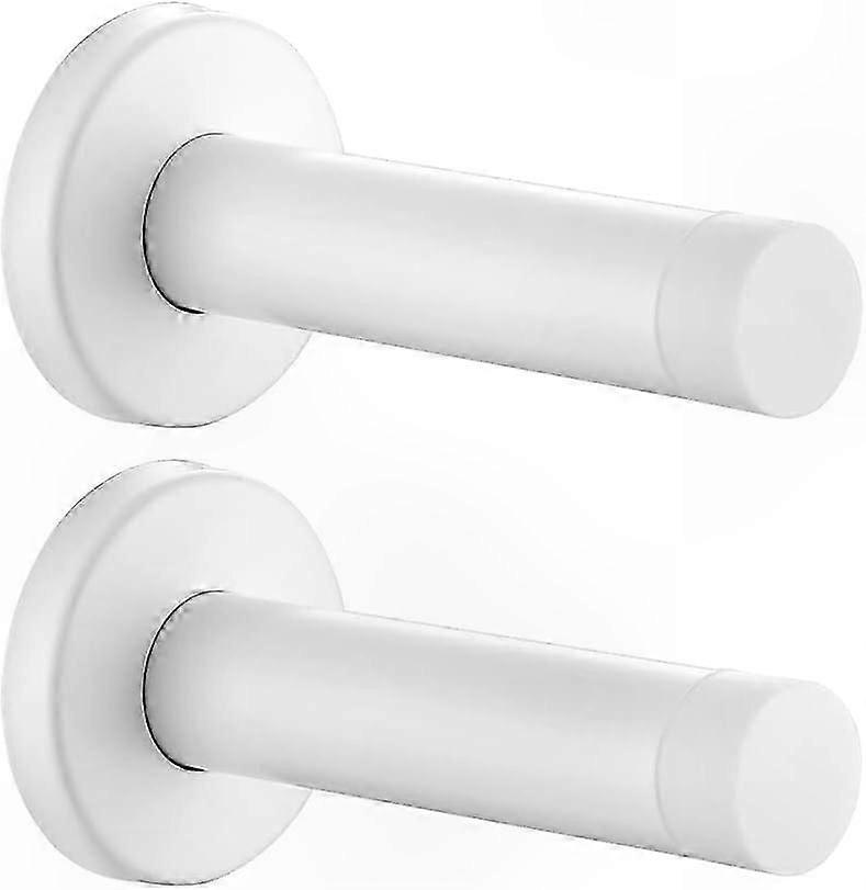 Weiße Türstopper-Stoßstange, 304 Edelstahl Wandschutz mit Schalldämpfung, 2er Pack