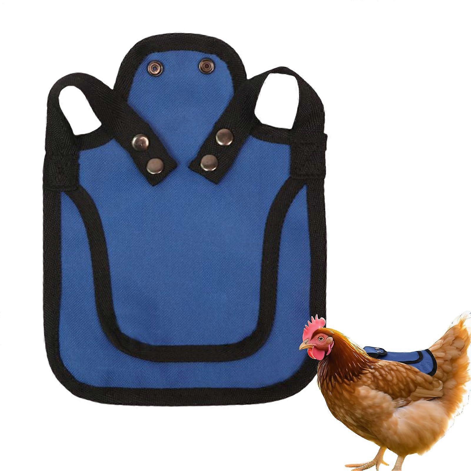 Hen Saddle Adjustable Poultry Vest With Straps For Hens Protector Jacket Blue
